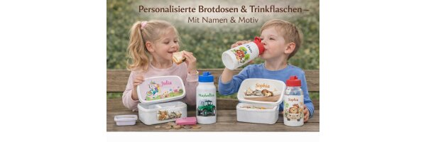 Trinkflaschen und Brotdosen