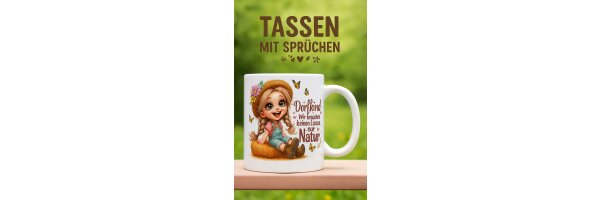 Tassen mit Sprüchen