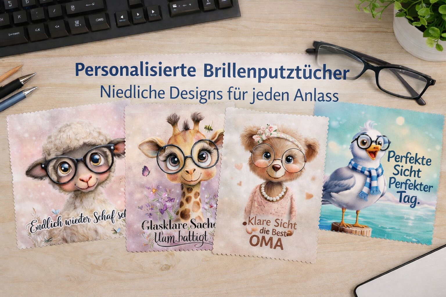personalisierte Brillenputztücher