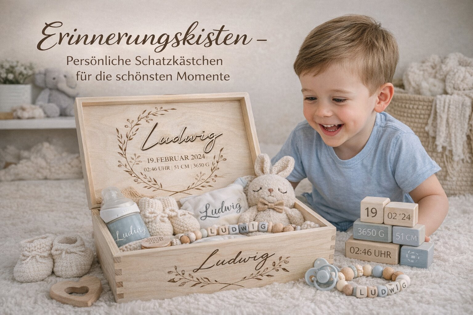 Erinnerungskisten zur Geburt
