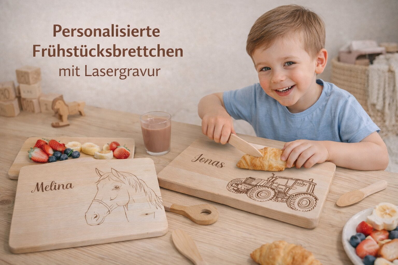 gravierte Frühstücksbrettchen