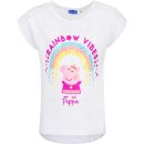 Peppa Pig Kinder T-Shirt Peppa Wutz Regenbogen wei&szlig;