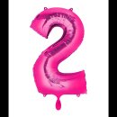 Ballon XL - Zahl 2 - Pink