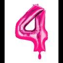 Ballon XL - Zahl 4 - Pink