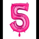 Ballon XL - Zahl 5 - Pink