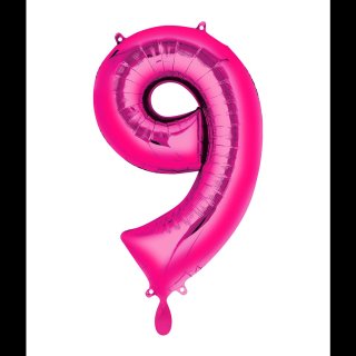 Ballon XL - Zahl 9 - Pink