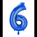 Ballon XL - Zahl 6 - Blau