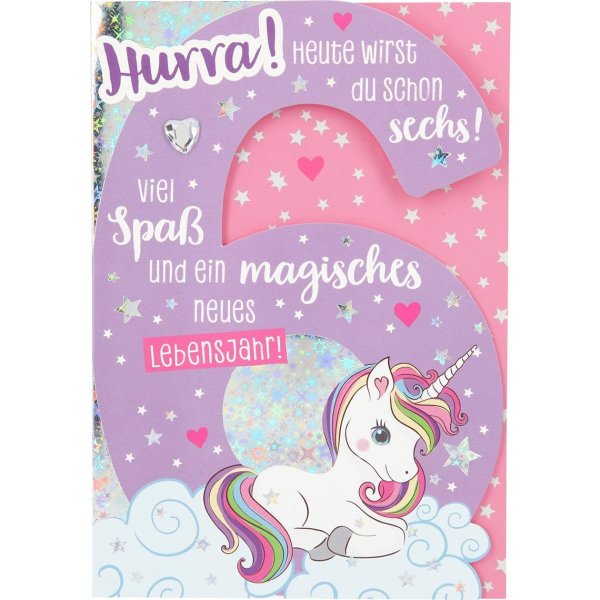 Second Ave Geburtstagskarte Für 3-Jährige – Magisches Einhorn Design, A5 Format, Aus Recyceltem Karton
