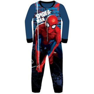 Spiderman Onesie blau Hausanzug Fleece Schlafanzug Overall Jumpsuit