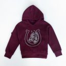 Kinder Hoodie Squared and Cubed Hufeisen Pferd Bordeaux...