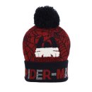Spiderman Wintermütze mit Bommel rot