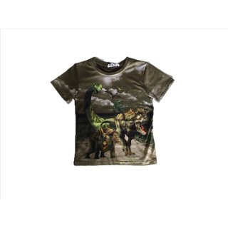 S&C Jungen T-Shirt olivgrün mit Dino-Motiv H205