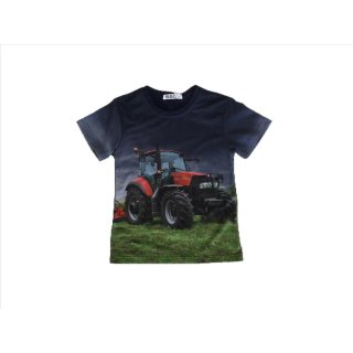 S&C Jungen T-Shirt dunkelblau mit Traktor-Motiv Case H210