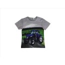 S&amp;C Jungen T-Shirt grau mit Traktor-Motiv New Holland...