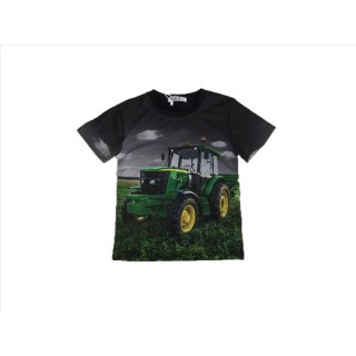 S&amp;C Jungen T-Shirt schwarz mit Traktor-Motiv John Deere H224