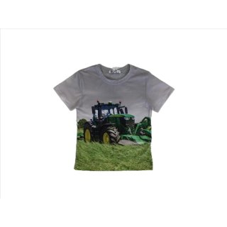 S&amp;C Jungen T-Shirt grau mit Traktor-Motiv John Deere H227