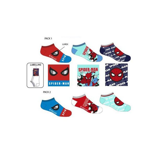 Character Kinder Sneaker Socken Füßlinge Sport Spiderman 3er Pack 