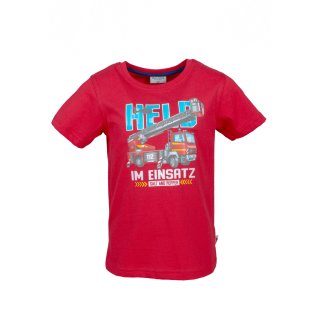 Salt &amp; Pepper Jungen T-Shirt Held im Einsatz Feuerwehr rot