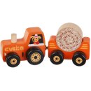 CUBIKA Holzspielzeug Traktor mit Anhänger