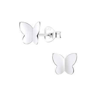 Ohrstecker Schmetterling schlicht 925 Silber e-coated