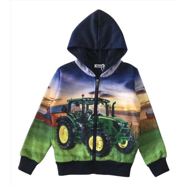 S&C Jungen T-Shirt schwarz mit Traktor-Motiv John Deere H224, 8,95 €