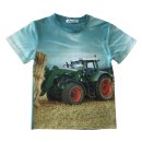 S&C Jungen T-Shirt türkis mit Traktor-Motiv...