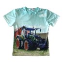 S&C Jungen T-Shirt türkis mit Traktor-Motiv...