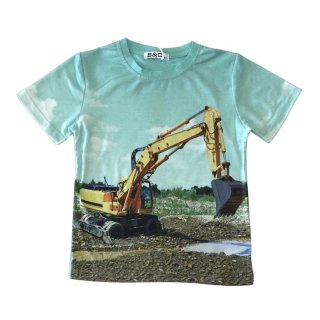S&C Jungen T-Shirt türkis mit Bagger-Motiv H318
