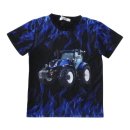 S&C Jungen T-Shirt schwarz mit Traktor-Motiv New...