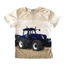 S&C Jungen T-Shirt beige mit Traktor-Motiv New...