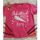 Personalisiertes Kinder T-Shirt "Schulkind 2023" mit Wunschnamen 122/128 schwarz gelb