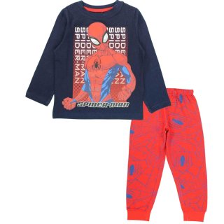 Spiderman Kinder Schlafanzug Pyjama blau / rot