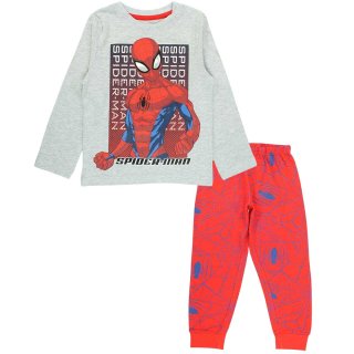 Spiderman Kinder Schlafanzug Pyjama grau / rot