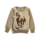 S&C Mädchen Sweatshirt mit Pferde Motiv beige F107