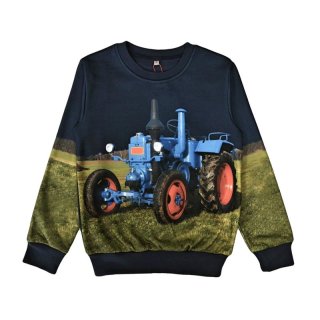 S&C Jungen Sweatshirt mit Traktor Motiv Oldtimer blau H369