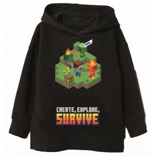 Minecraft Hoodie / Kapuzenpullover Create, Explore, Survive schwarz