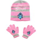Disney Stitch Kinder Mütze und Handschuhe Set rosa