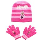 Disney Minnie Kinder Mütze und Handschuhe Set pink
