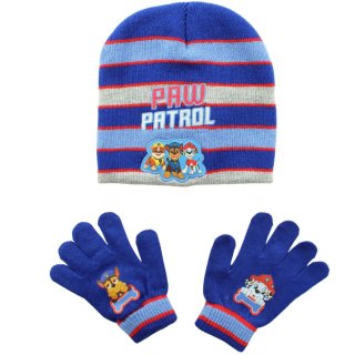 Paw Patrol Kinder Mütze und Handschuhe Set blau