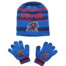 Spiderman Kinder Mütze und Handschuhe Set royalblau