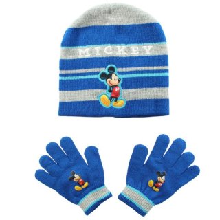 Disney Mickey Kinder Mütze und Handschuhe Set royalblau