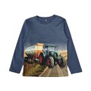 S&C Jungen Langarmshirt mit Traktor Motiv blau H381