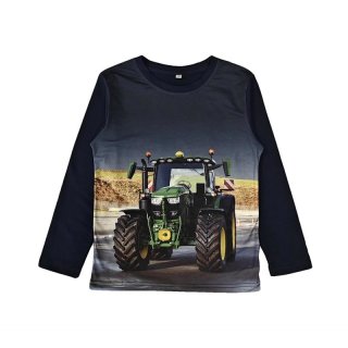 S&C Jungen Langarmshirt mit Traktor Motiv dunkelblau H378