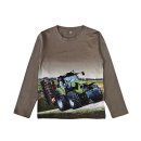 S&C Jungen Langarmshirt mit Traktor Motiv braun H386