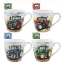 Kaffeebecher mit Traktor-Motiv - 375ml Porzellan Tasse...