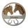 Namensschild Pferdeköpfe mit runden Rahmen aus Holz