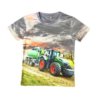 S&C Jungen T-Shirt grau mit Traktor-Motiv Fendt H416