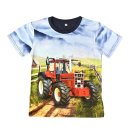 S&C Jungen T-Shirt blau mit Traktor-Motiv H425