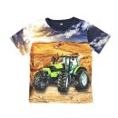 S&C Jungen T-Shirt blau mit Traktor-Motiv H438