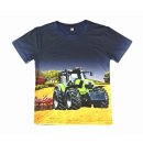 S&C Jungen T-Shirt blau mit Traktor-Motiv H439